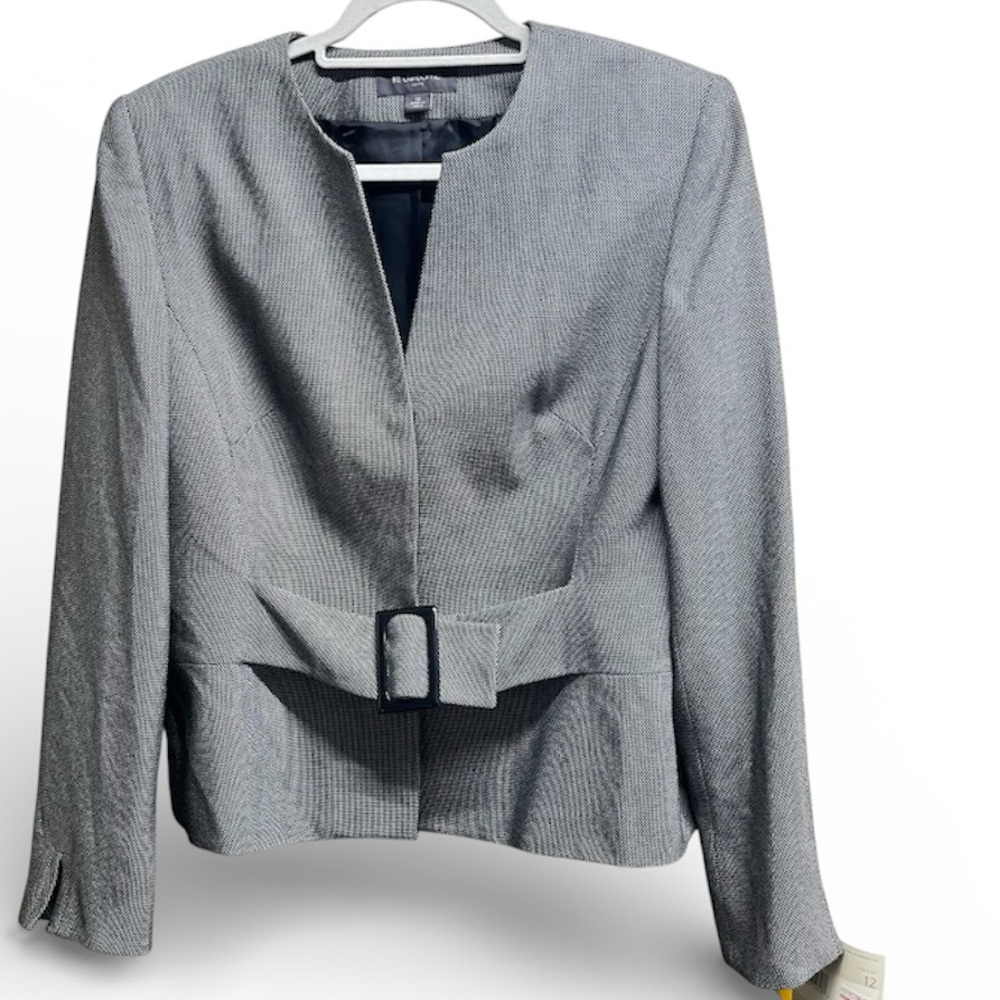 NWT LIZ CLAIBORNE Suit Jacket Fitted Fully Lined Vintage Half Belt Size 12